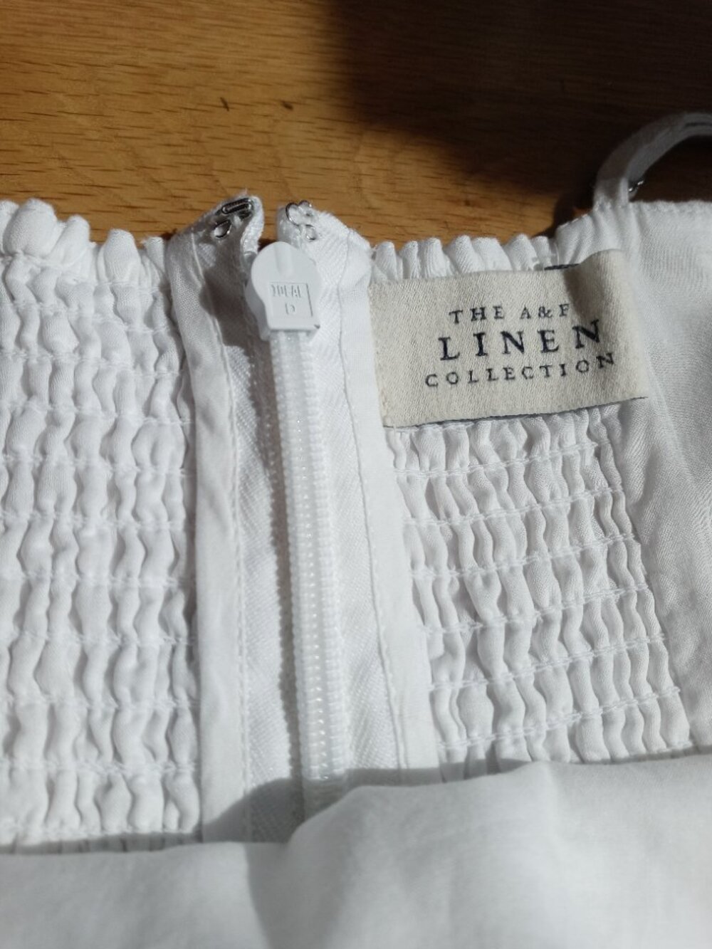 ABERCROMBIE & FITCH linen collection midi dress with side slit in white (S) - Picture 6 of 16